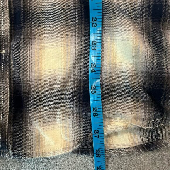 [L] Treasure&Bond Trim Fit Blue Gray Plaid Cotton LS Button Shirt - Picture 7 of 9